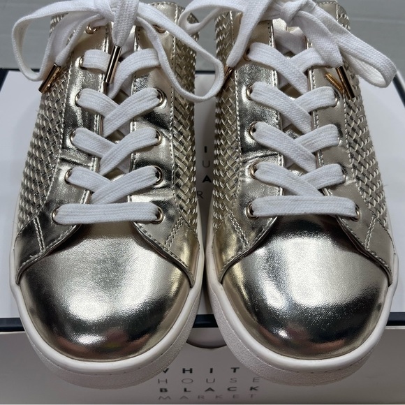 WHBM Gold Metallic Sneakers Mules Size 8 - Picture 3 of 11